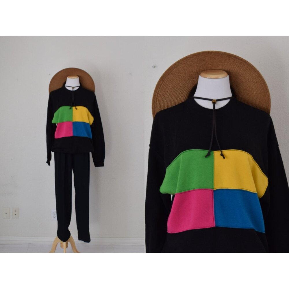 Vintage 90s Color Block Sweatshirt